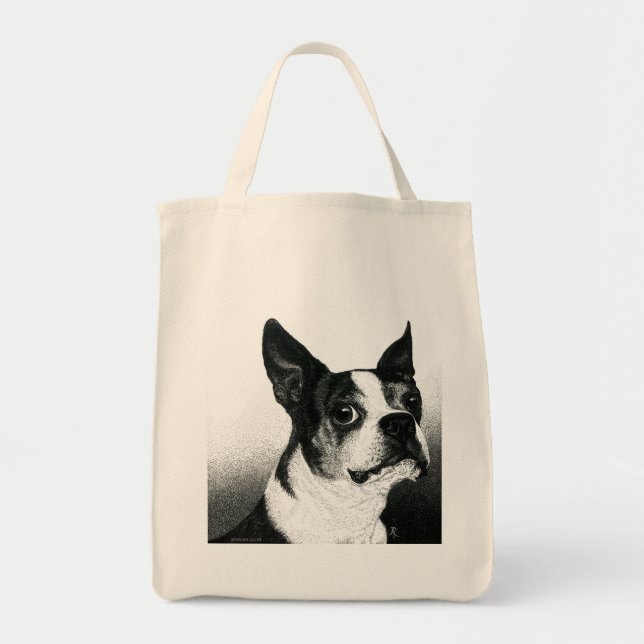 Bolsa Tote Boston Terrier Tote Bag - "Boston Style" (Frente)