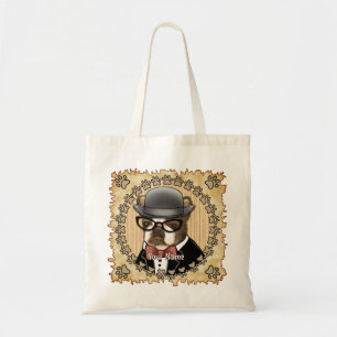 Bolsa Tote Boston Terrier Usando Óculos