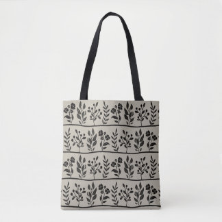 Bolsa Tote Botanic Rhapsody Black Floral Silhouette Botanical