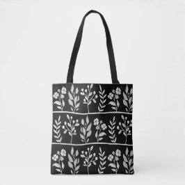 Bolsa Tote Botanic Rhapsody White Floral Silhouette Botanical