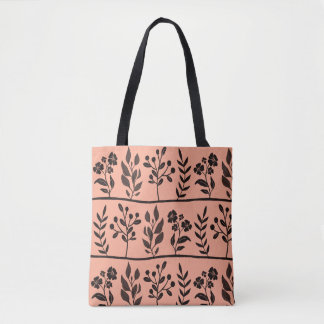 Bolsa Tote Botanic Rhapsody XL 4 black silhouette on peach