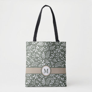 Bolsa Tote Botânica de inverno russa da Sage com monograma