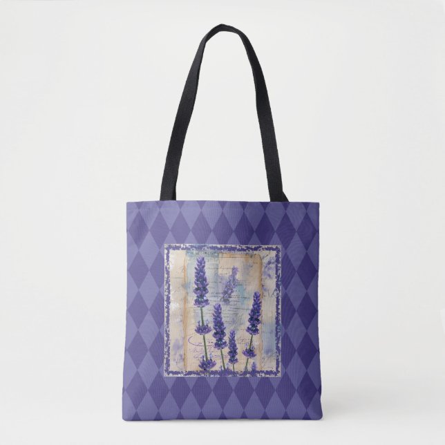 Bolsa Tote Botânica de Lavanda Encantadora (Frente)
