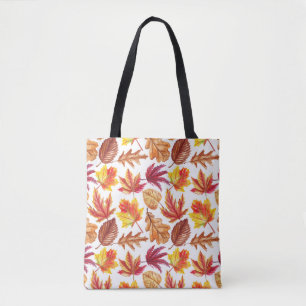 Bolsa Tote Botânica de outono de aquarela, composição sem cos