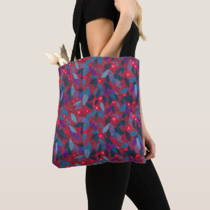 Bolsa Tote Botânica Simples Padrão Floral Mínimo das Berries 