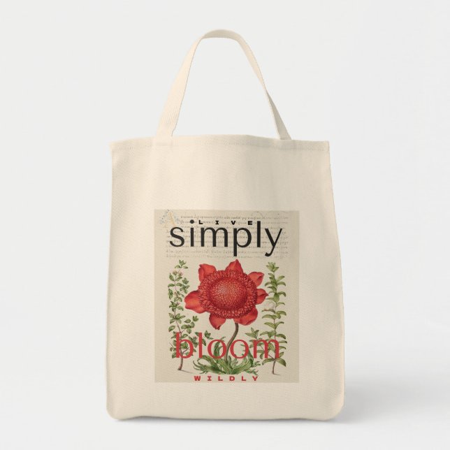Bolsa Tote Botânica Viva Simplesmente Floresça Sel (Frente)