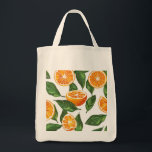 Bolsa Tote Botanical Fruit Orange Citrus Seamless<br><div class="desc">Juicy orange slices and fresh green leaves arranged in a lively botanical composition.</div>