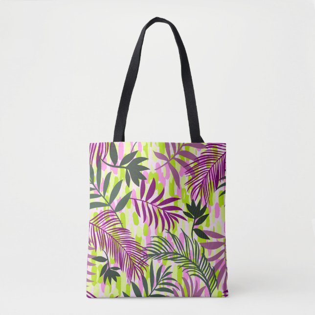 Bolsa Tote Botanical seamless pattern mixed with geometric sh (Frente)