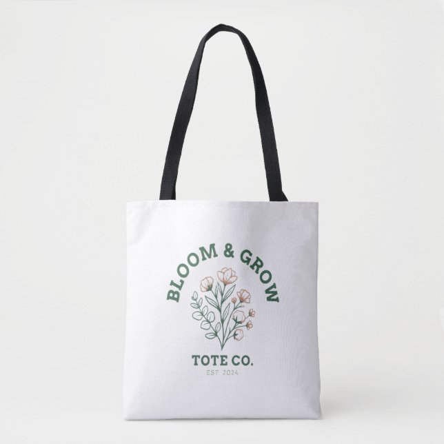 Bolsa Tote Botânico Floral | Jardim Minimalista Natureza (Frente)