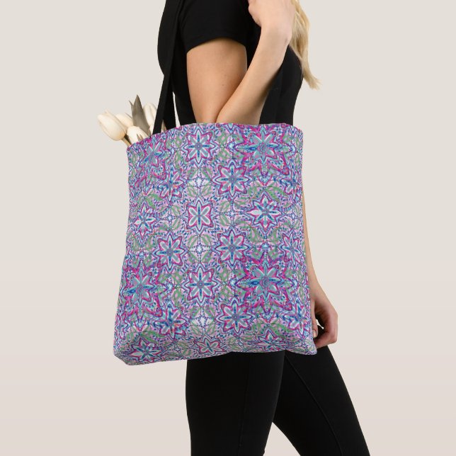 Bolsa Tote Botânico Kaleido Bloom (Close Up)