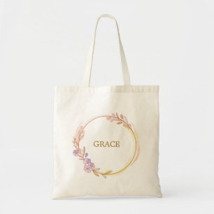 Bolsa Tote Botânico Verde Dourado Personalizado