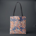 Bolsa Tote Botânicos do outono em Neutros Terrestres e Marinh<br><div class="desc">Padrão de Design do Flor Colorido Negrito no Saco de Tota Azul</div>