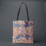 Bolsa Tote Botânicos do outono em Neutros Terrestres e Marinh<br><div class="desc">Padrão de Design do Flor Colorido Negrito no Saco de Tota Azul</div>