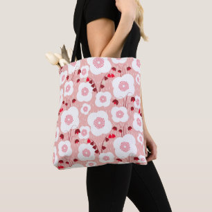 Bolsa Tote Botânicos Neutros - Populações cor-de-rosa