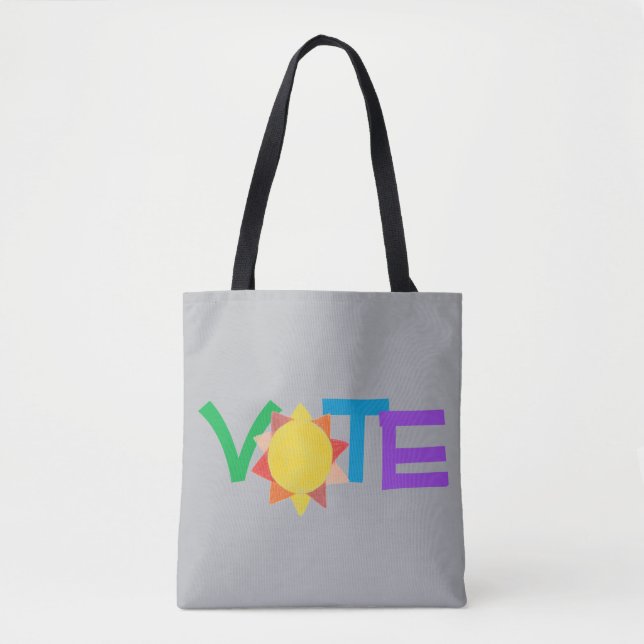 Bolsa Tote Botão Voto GOTV / Votar Com Sol (Frente)