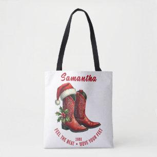 Bolsa Tote Botas de Cowboy de Dança em Linha Rústica
