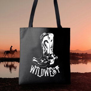 Bolsa Tote Botas de cowboy ocidentais selvagens