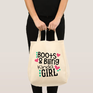 Bolsa Tote Botas de Cowgirl Cowboy Brilho Country Western Cav