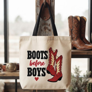 Bolsa Tote Botas de Cowgirl e Cowboy Dança de Linha Country O