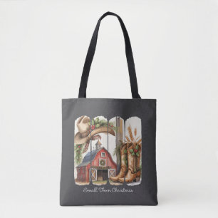 Bolsa Tote Botas de Cowgirl Western Pequena Cidade Natalino R