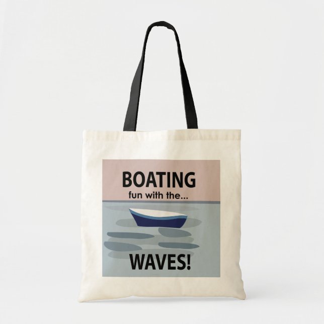 Bolsa Tote Botas Diversão De Barco Com Barcos De Ondas (Frente)