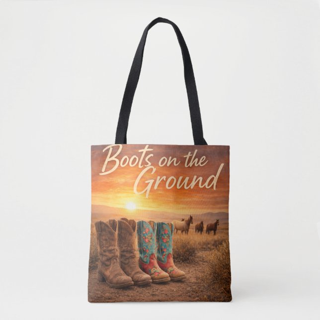 Bolsa Tote Botas no Chão (Frente)