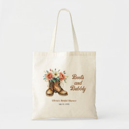 Bolsa Tote Botas Rústicas e Brunch de Champanhe no Chá de Noi