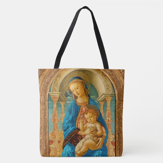 Bolsa Tote Botticelli (1445-1510) Madonna & Criança Enthroned (Frente)