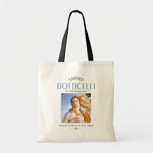 Bolsa Tote Botticelli Nascimento de Pintura de Vênus e Biolog (Frente)