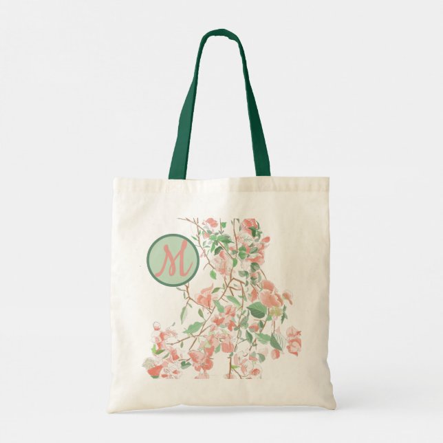 Bolsa Tote Bougainvillea Monograma Floral Rosa (Verso)