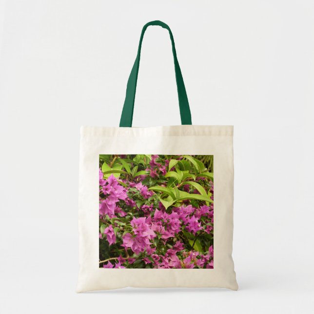 Bolsa Tote Bougainvillea púrpura tropical Floral (Frente)