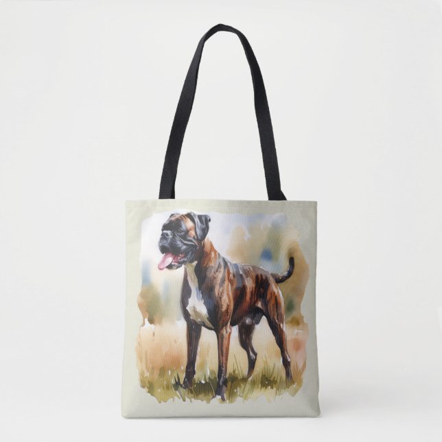 Bolsa Tote Boxer Dog Aguarela (Frente)