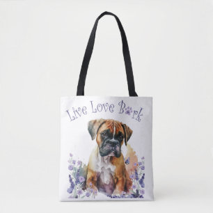 Bolsa Tote Boxer Dog Mãe Floral