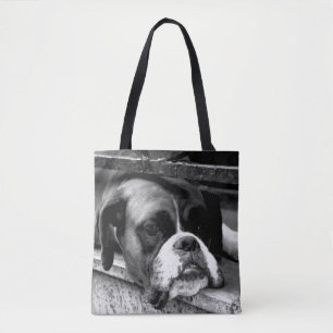Bolsa Tote Boxer Dog On Windowsill bagstcn