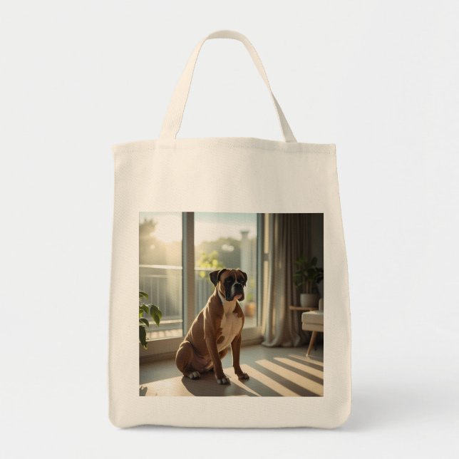 Bolsa Tote Boxer Elegant Grocery Tote Bag (Frente)