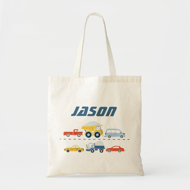 Bolsa Tote Boys Personalizados Transport Vehicle Tote Bag (Frente)