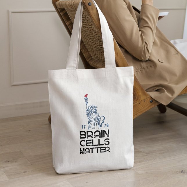 Bolsa Tote Brain Cells Matter Statue of Liberty Anti Trump (Criador carregado)