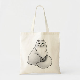 Bolsa Tote Branco de Gato Persa