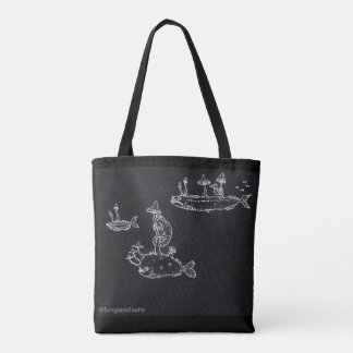 Bolsa Tote Branco no saco preto