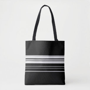 Bolsa Tote Branco preto-chic listrado