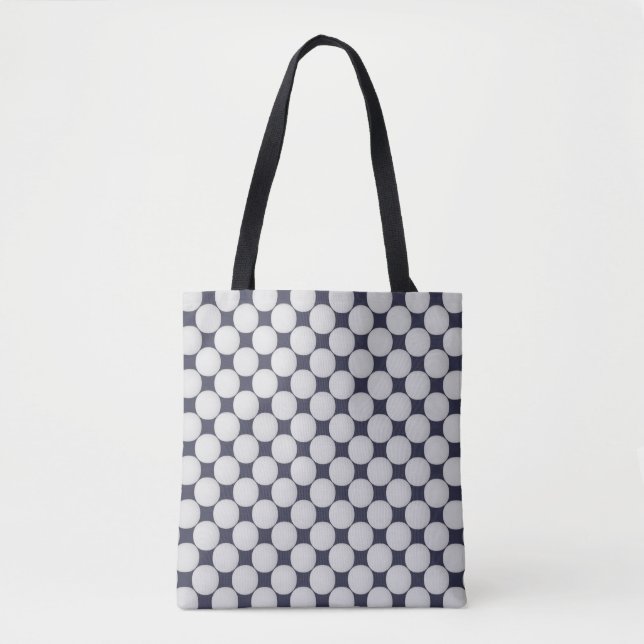 Bolsa Tote Branco simples no azul da meia-noite (Frente)