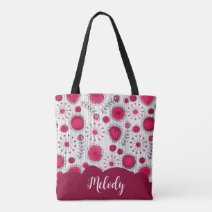 Bolsa Tote Brancos brancos, brancos, brancos, flores nome flo