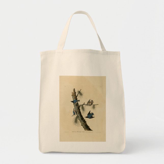 Bolsa Tote Brancos de Nuthatch Audubon, Brancos da América (Frente)