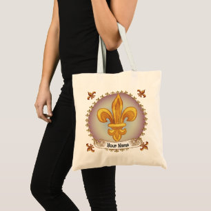 Bolsa Tote Brasão de Armas da Família Fleur De Lis Sobrenome