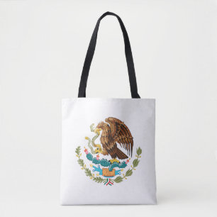 Bolsa Tote brasão de armas do país México símbolo emblema águ