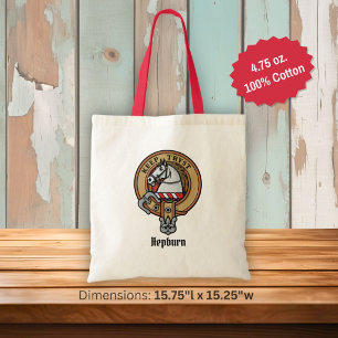 Bolsa Tote Brasão do Clã Hepburn sobre Tartan