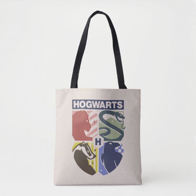 Bolsa Tote Brasão Estampado VINTAGE HOGWARTS™ (Frente)
