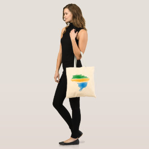 Bolsa Tote Brasil mapeia borda com cores de bandeira brasilei