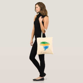 Bolsa Tote Brasil mapeia borda com cores de bandeira brasilei