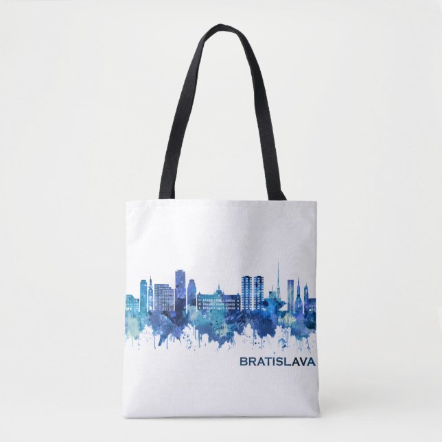 Bolsa Tote Bratislava Eslováquia Skyline Blue (Frente)